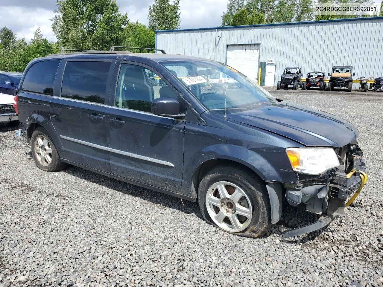 2014 Dodge Grand Caravan Sxt VIN: 2C4RDGCG8ER392851 Lot: 57691224