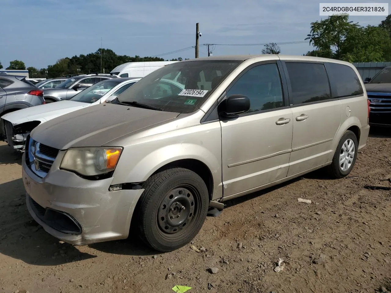 2014 Dodge Grand Caravan Se VIN: 2C4RDGBG4ER321826 Lot: 72026194