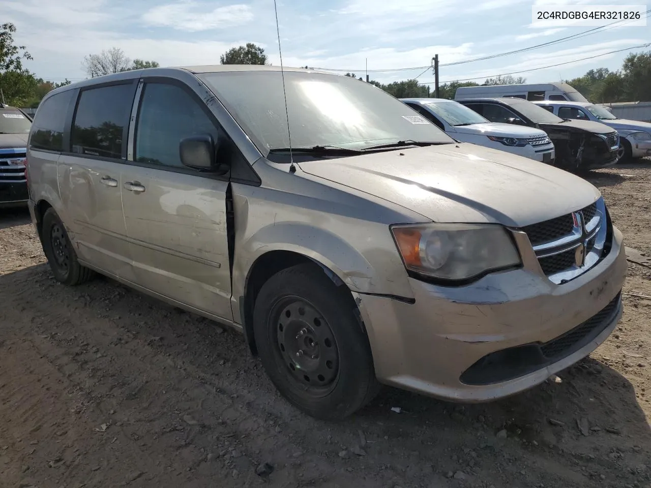 2014 Dodge Grand Caravan Se VIN: 2C4RDGBG4ER321826 Lot: 72026194