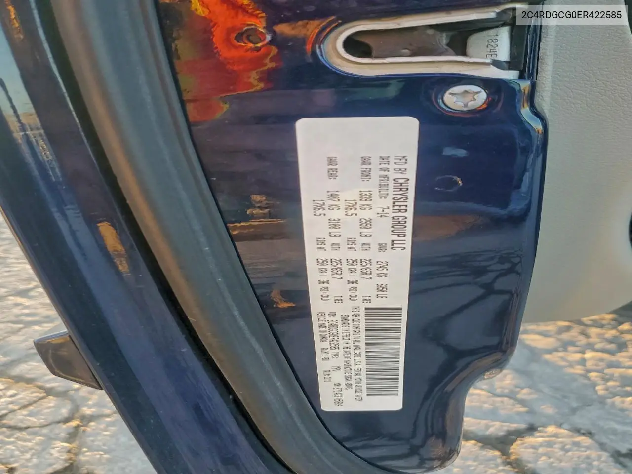 2C4RDGCG0ER422585 2014 Dodge Grand Caravan Sxt