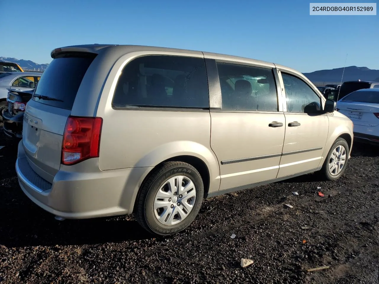 2016 Dodge Grand Caravan Se VIN: 2C4RDGBG4GR152989 Lot: 40920174