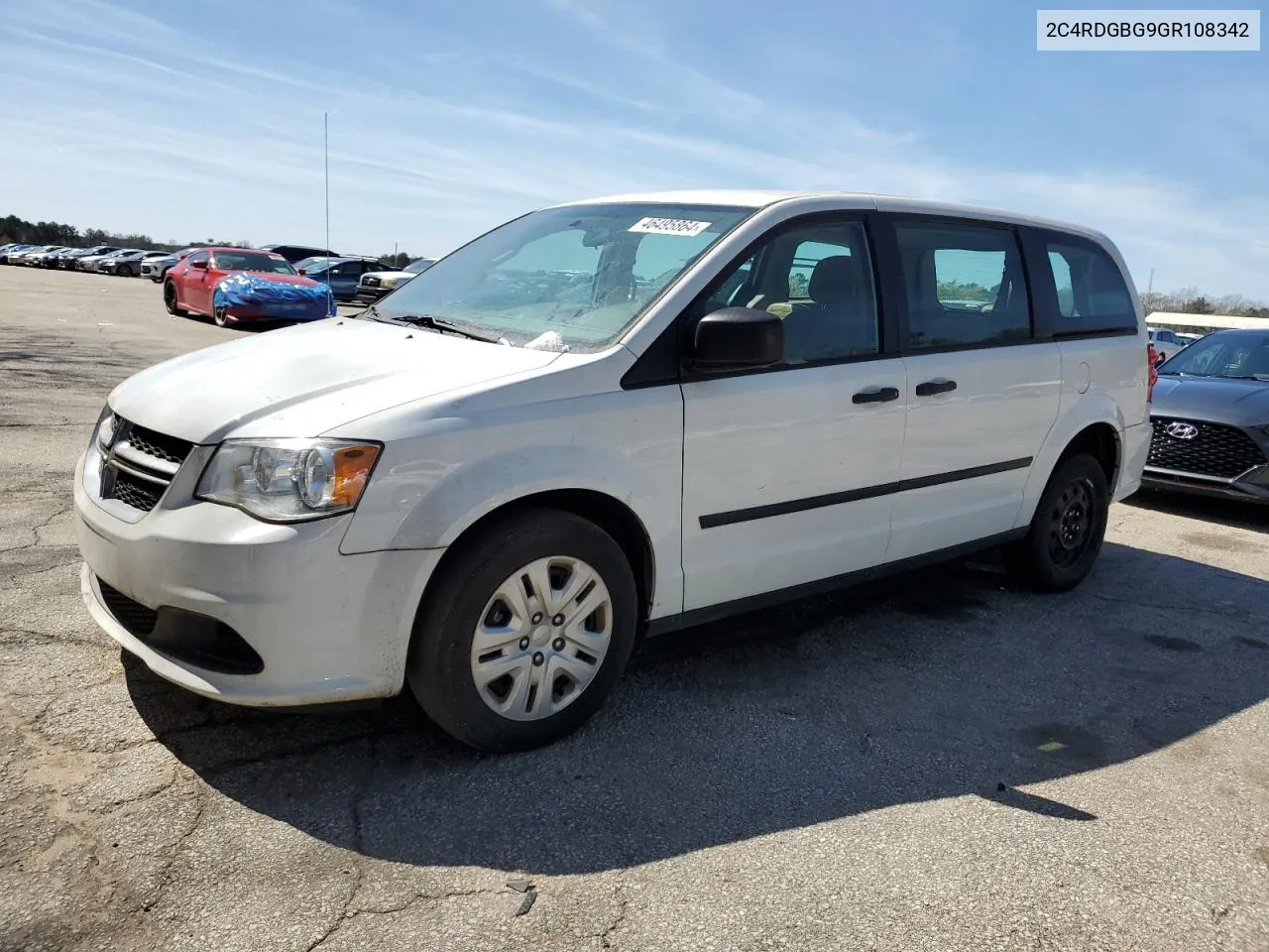 2C4RDGBG9GR108342 2016 Dodge Grand Caravan Se