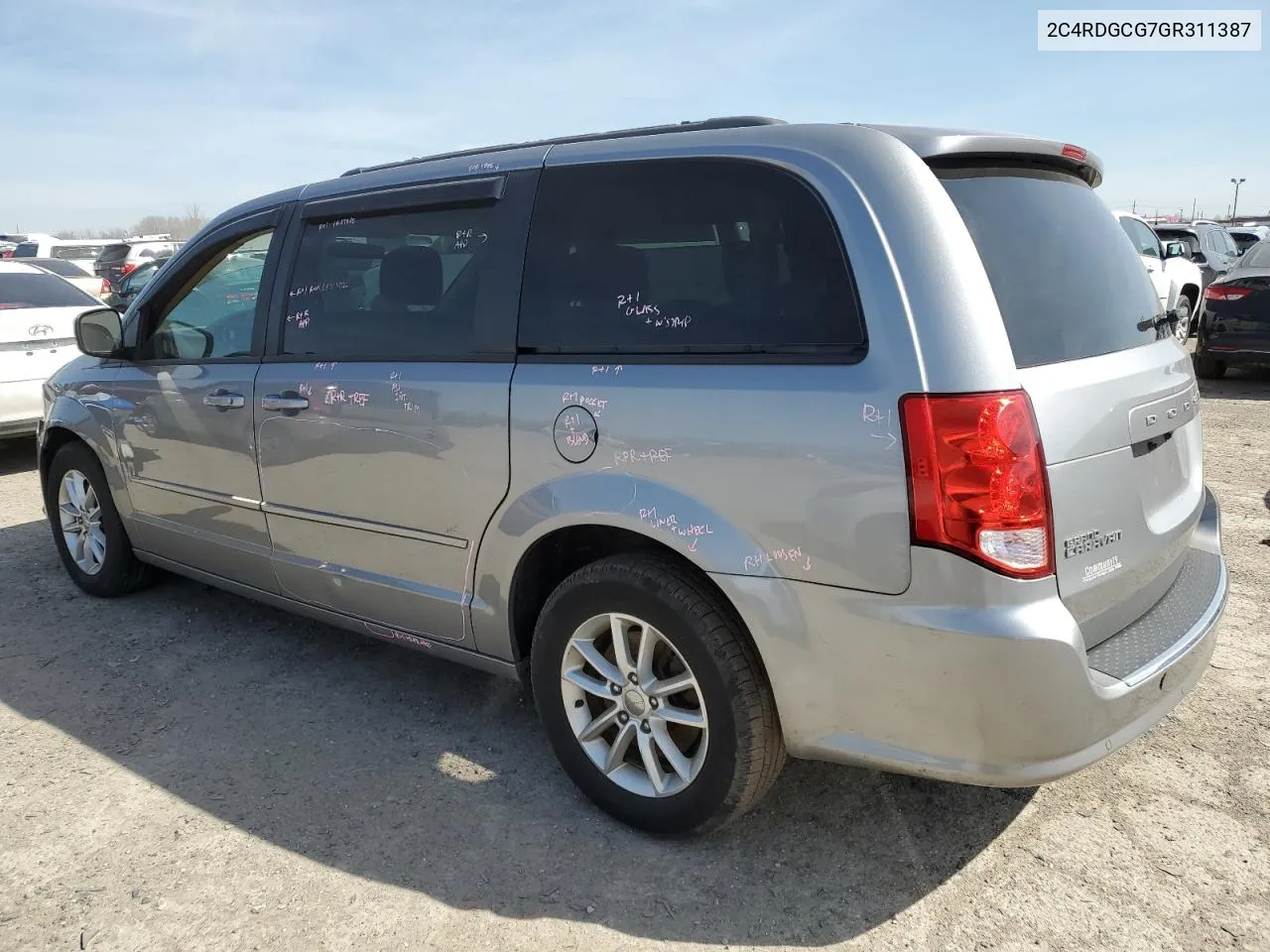 2016 Dodge Grand Caravan Sxt VIN: 2C4RDGCG7GR311387 Lot: 47299354