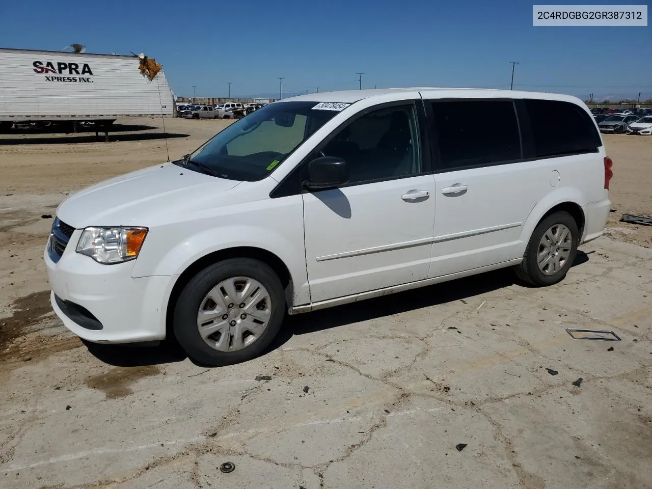 2016 Dodge Grand Caravan Se VIN: 2C4RDGBG2GR387312 Lot: 50478454