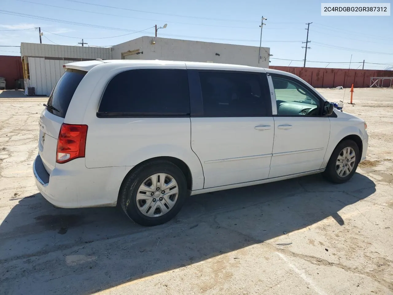 2016 Dodge Grand Caravan Se VIN: 2C4RDGBG2GR387312 Lot: 50478454