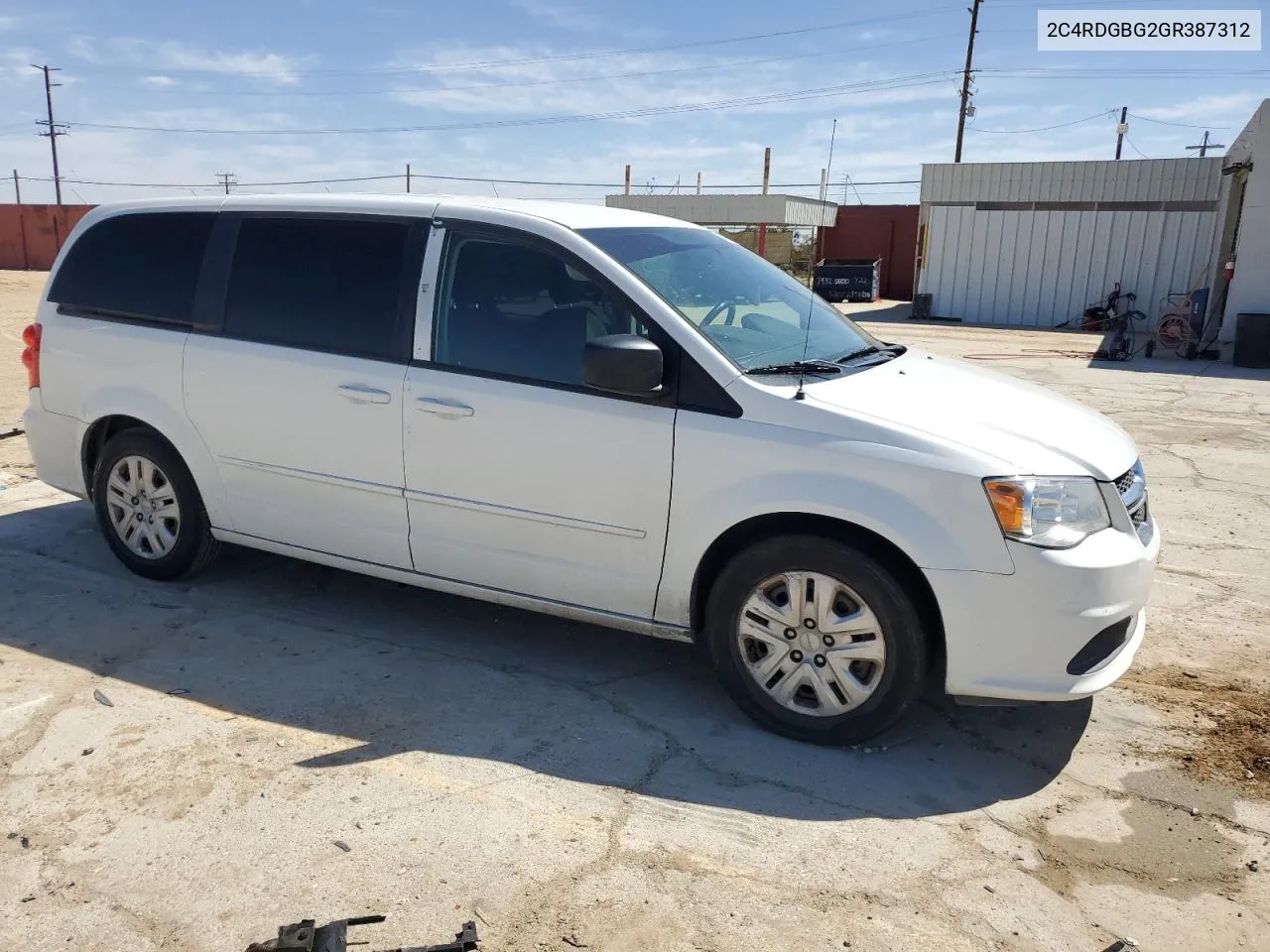 2016 Dodge Grand Caravan Se VIN: 2C4RDGBG2GR387312 Lot: 50478454