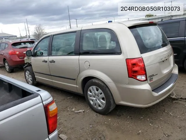 2016 Dodge Grand Caravan Se VIN: 2C4RDGBG5GR103073 Lot: 50604744