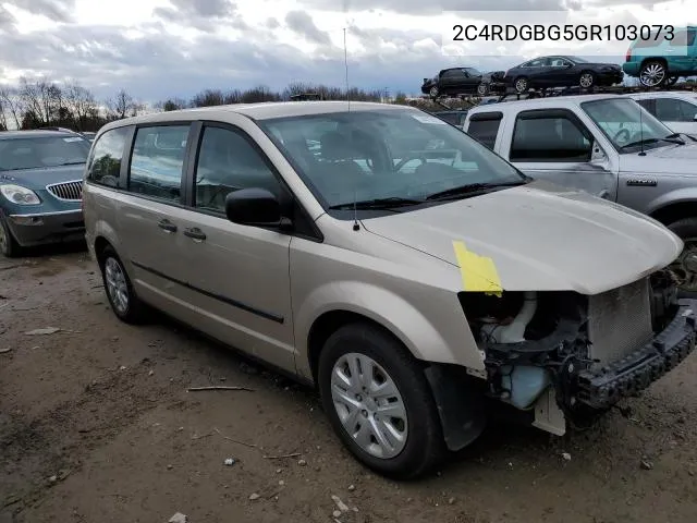 2016 Dodge Grand Caravan Se VIN: 2C4RDGBG5GR103073 Lot: 50604744