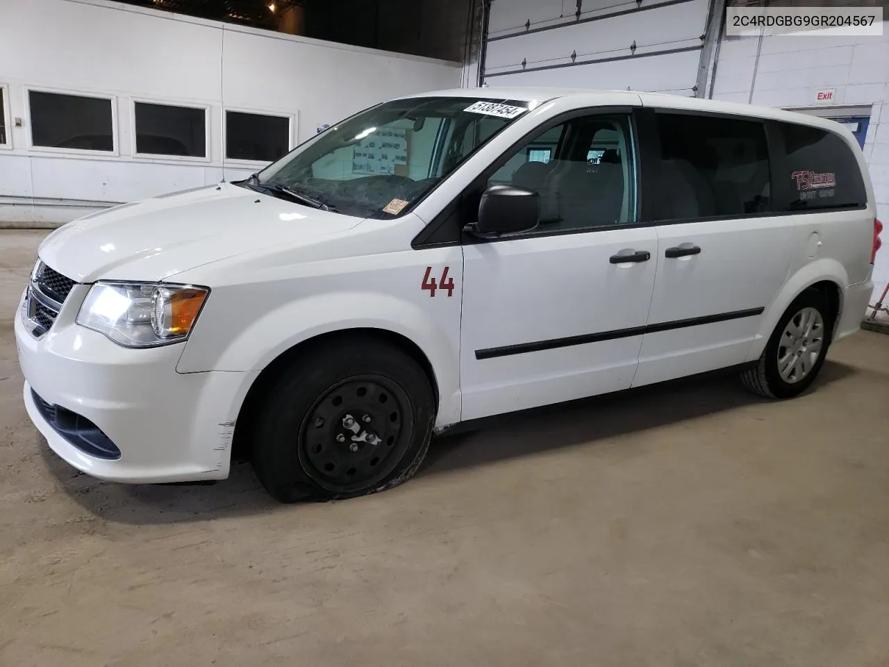 2016 Dodge Grand Caravan Se VIN: 2C4RDGBG9GR204567 Lot: 51387454