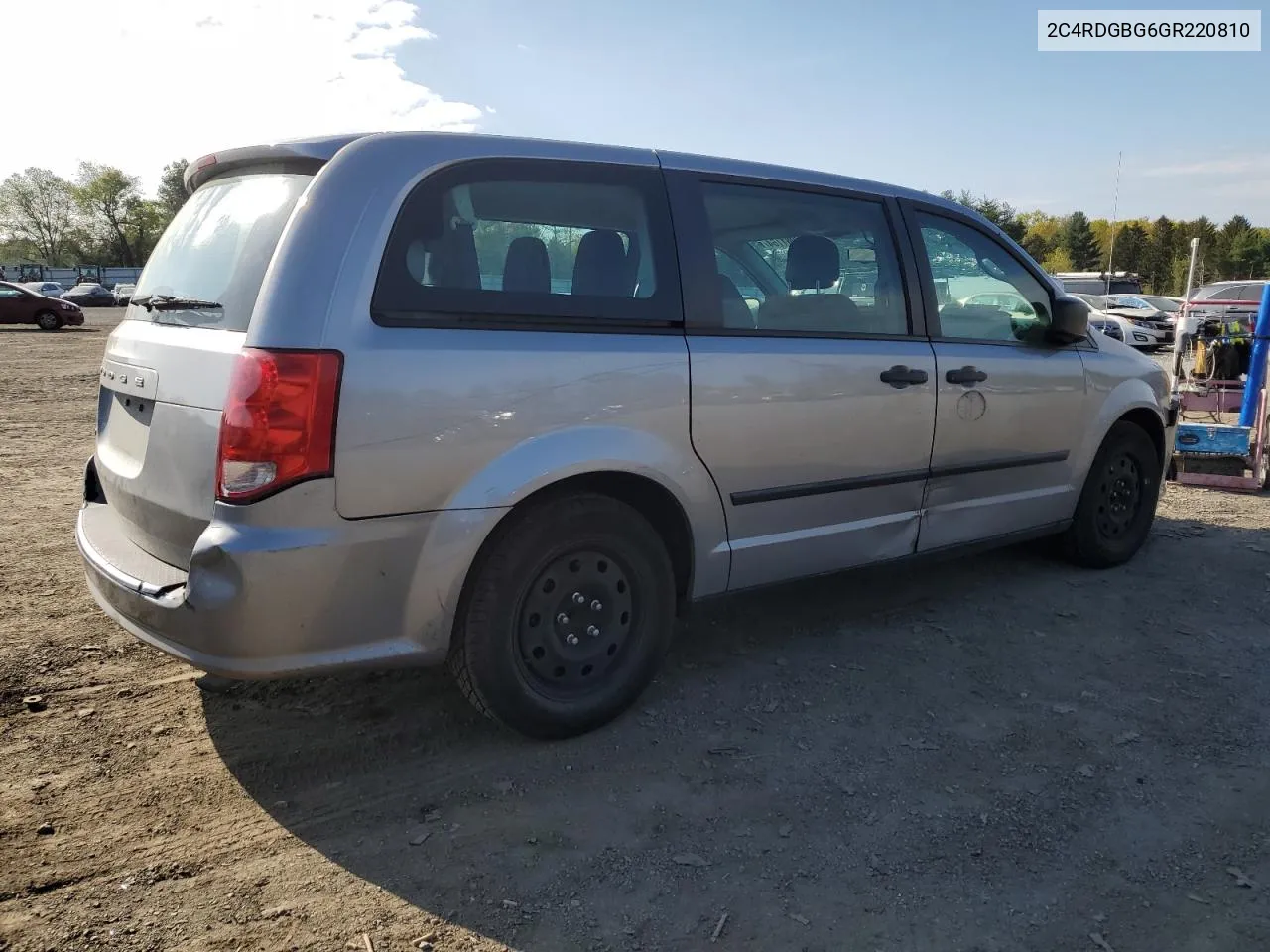 2016 Dodge Grand Caravan Se VIN: 2C4RDGBG6GR220810 Lot: 52081164