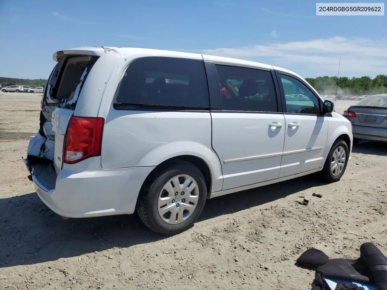 2016 Dodge Grand Caravan Se VIN: 2C4RDGBG5GR209622 Lot: 52159354