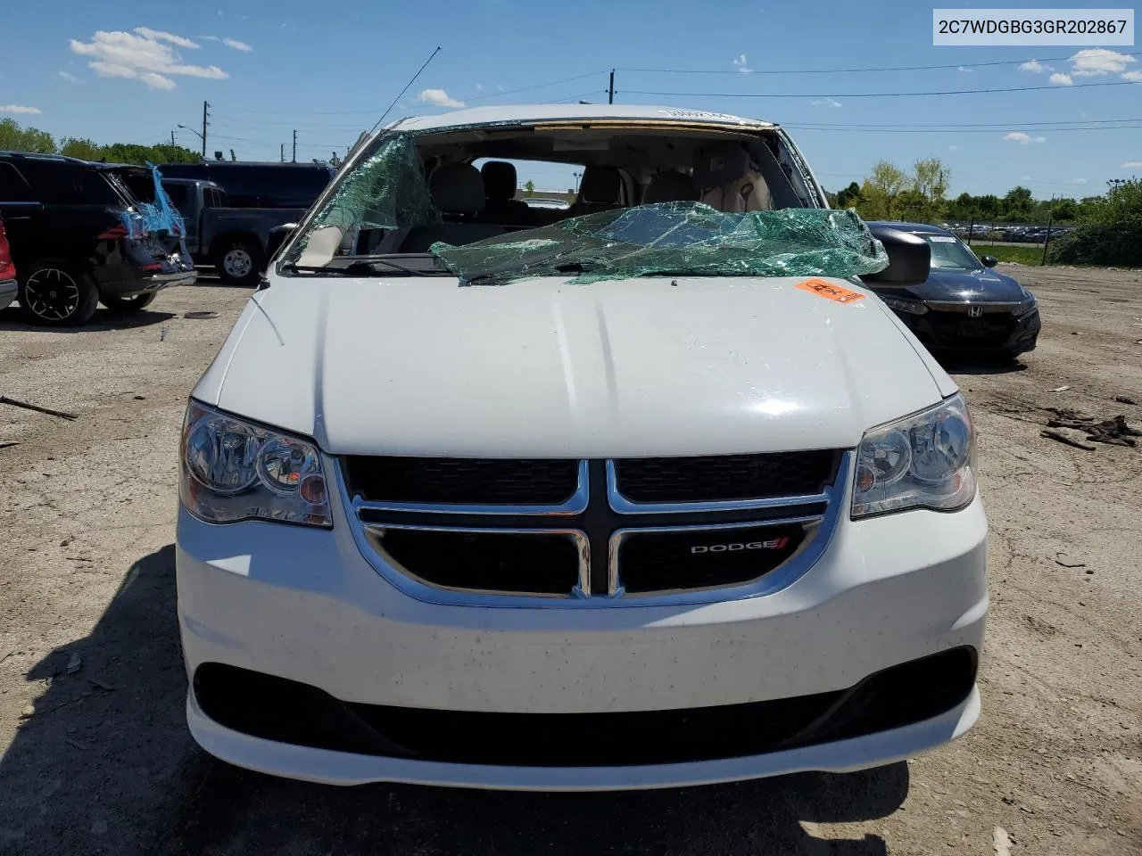 2016 Dodge Grand Caravan Se VIN: 2C7WDGBG3GR202867 Lot: 53002144