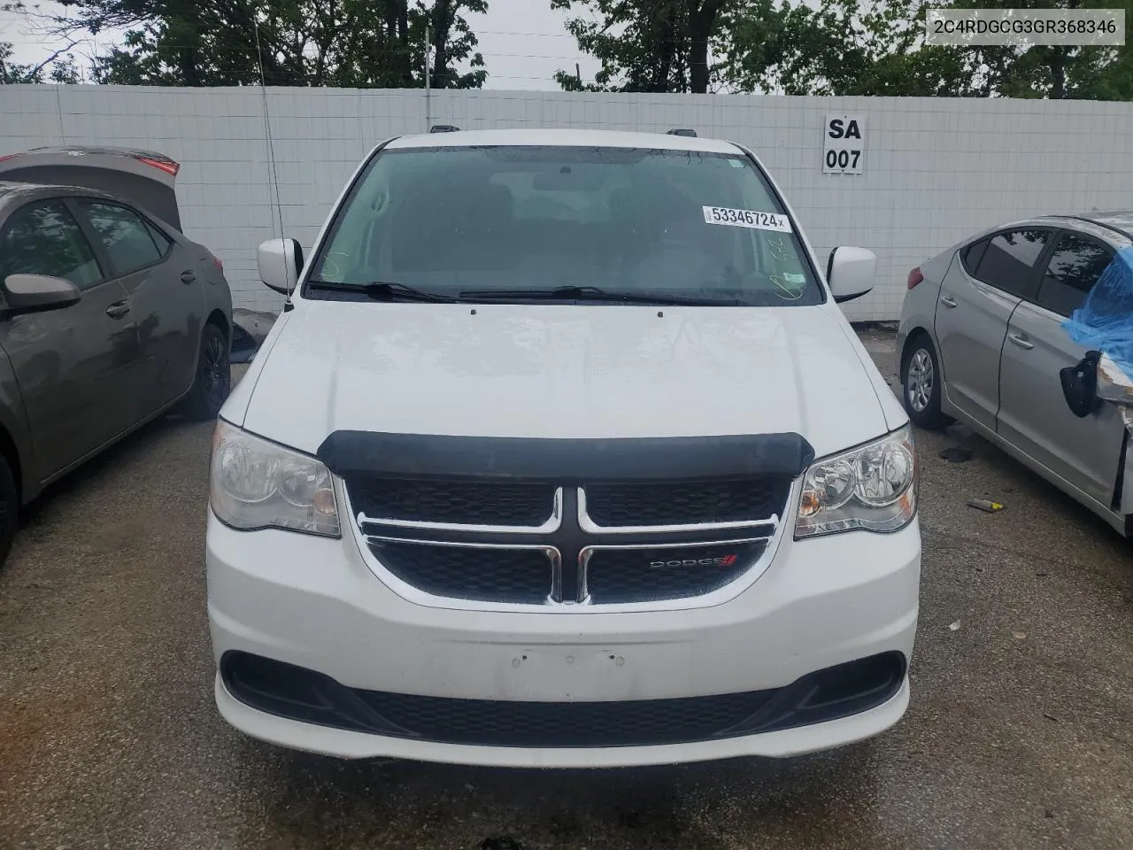 2016 Dodge Grand Caravan Sxt VIN: 2C4RDGCG3GR368346 Lot: 53346724