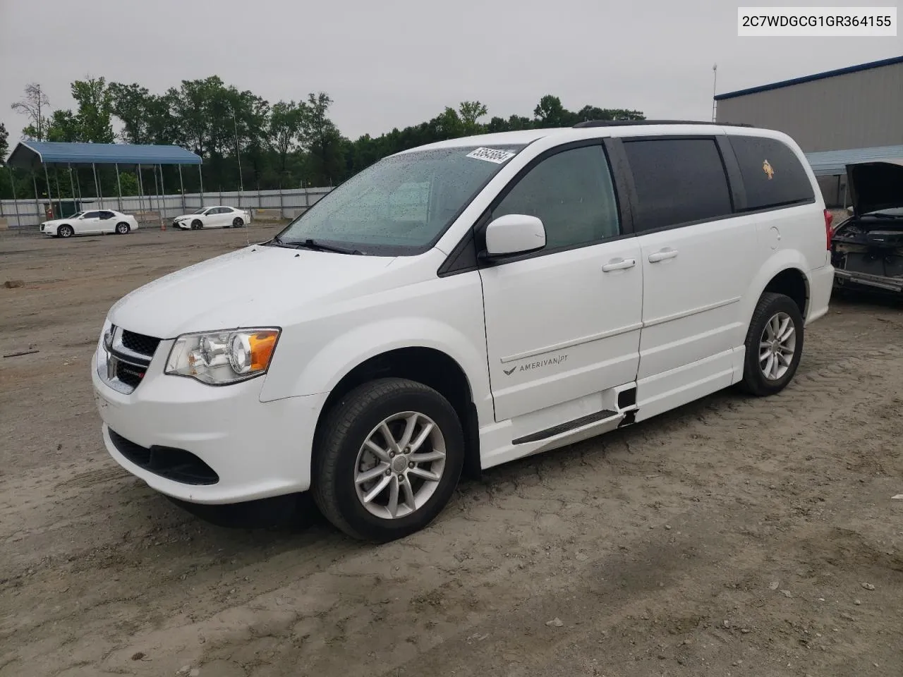 2016 Dodge Grand Caravan Sxt VIN: 2C7WDGCG1GR364155 Lot: 53645864