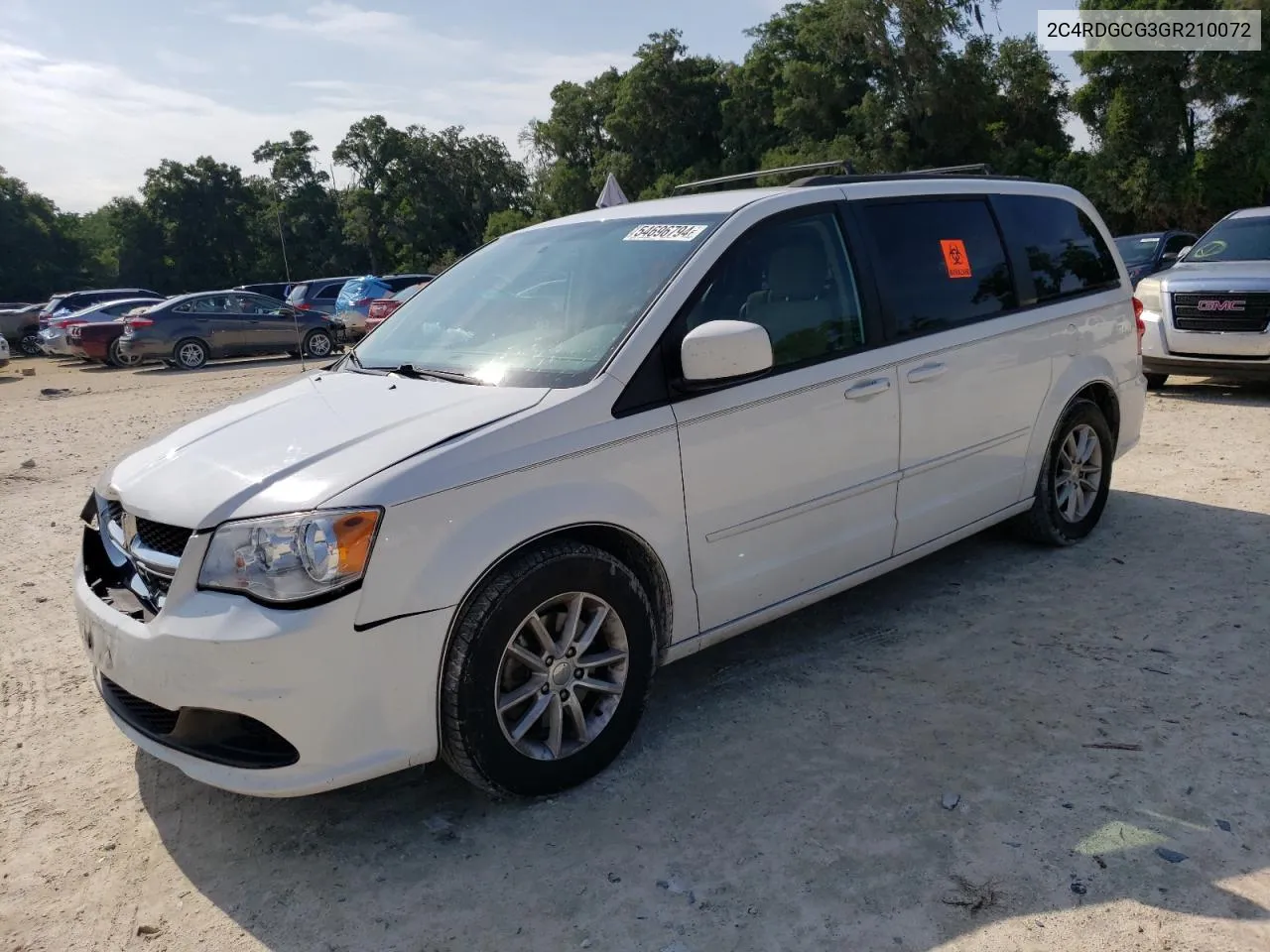 2016 Dodge Grand Caravan Sxt VIN: 2C4RDGCG3GR210072 Lot: 54696794