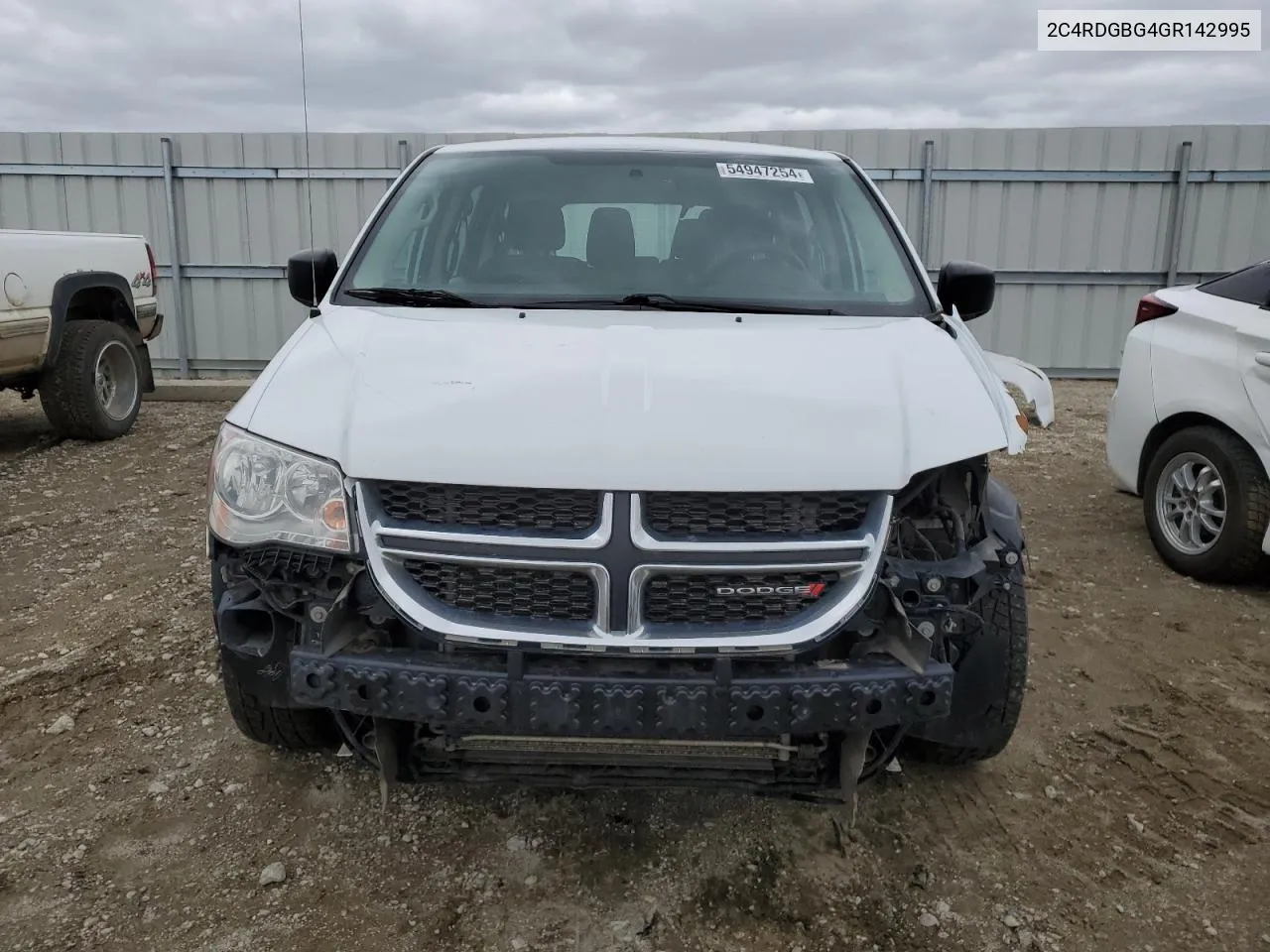 2016 Dodge Grand Caravan Se VIN: 2C4RDGBG4GR142995 Lot: 54947254