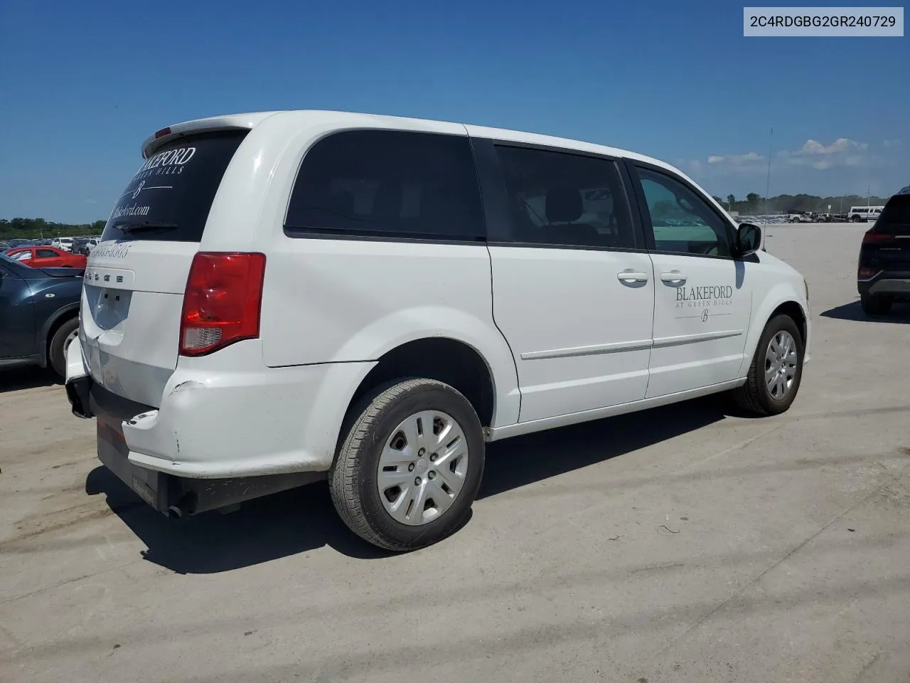 2C4RDGBG2GR240729 2016 Dodge Grand Caravan Se