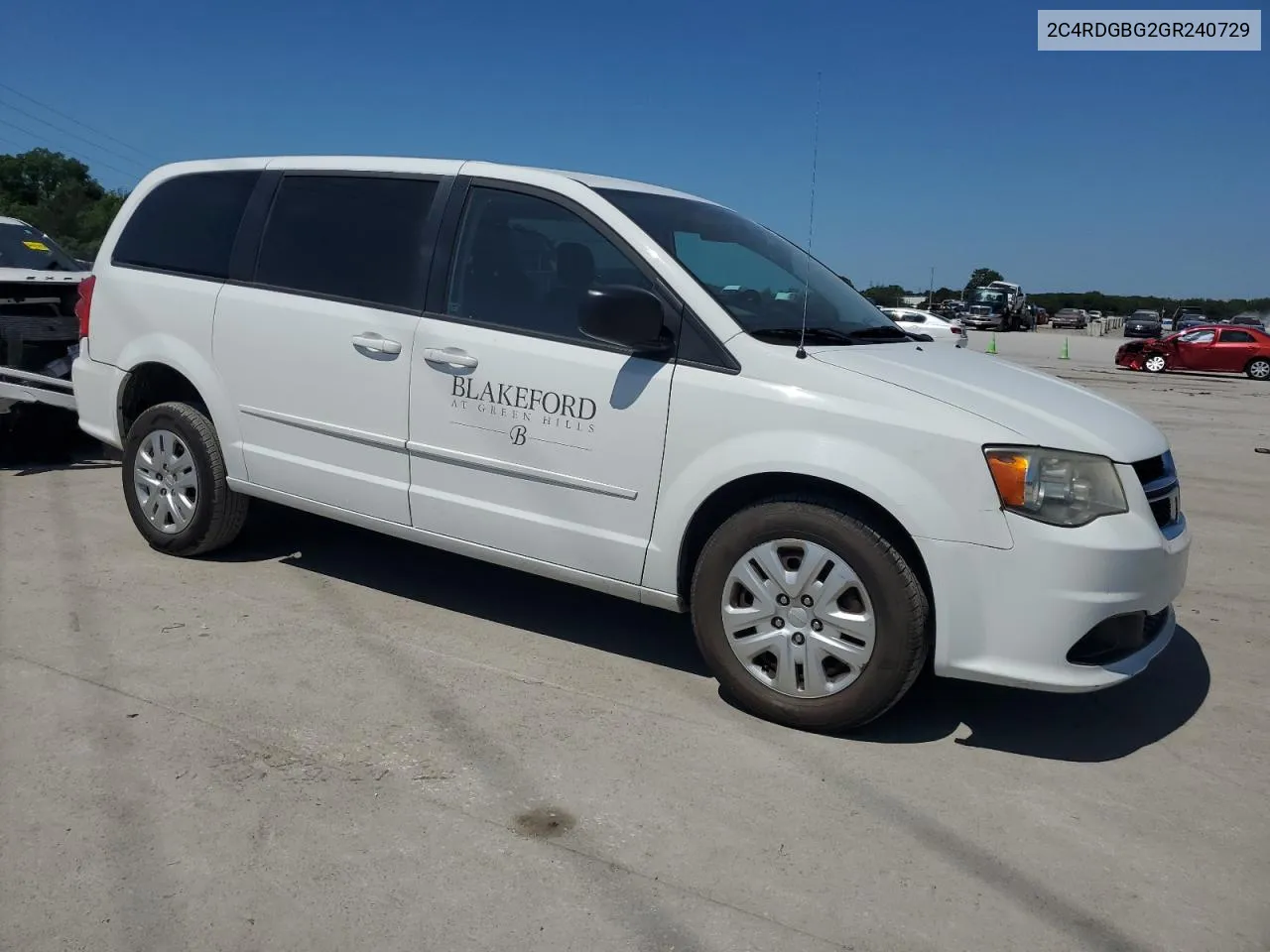 2016 Dodge Grand Caravan Se VIN: 2C4RDGBG2GR240729 Lot: 55850304