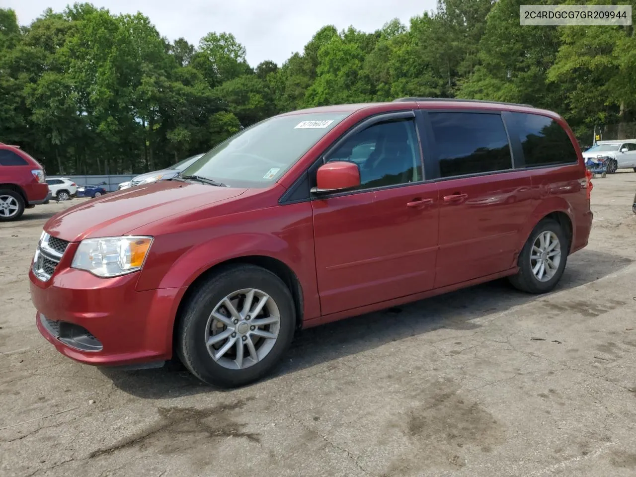 2016 Dodge Grand Caravan Sxt VIN: 2C4RDGCG7GR209944 Lot: 57106024