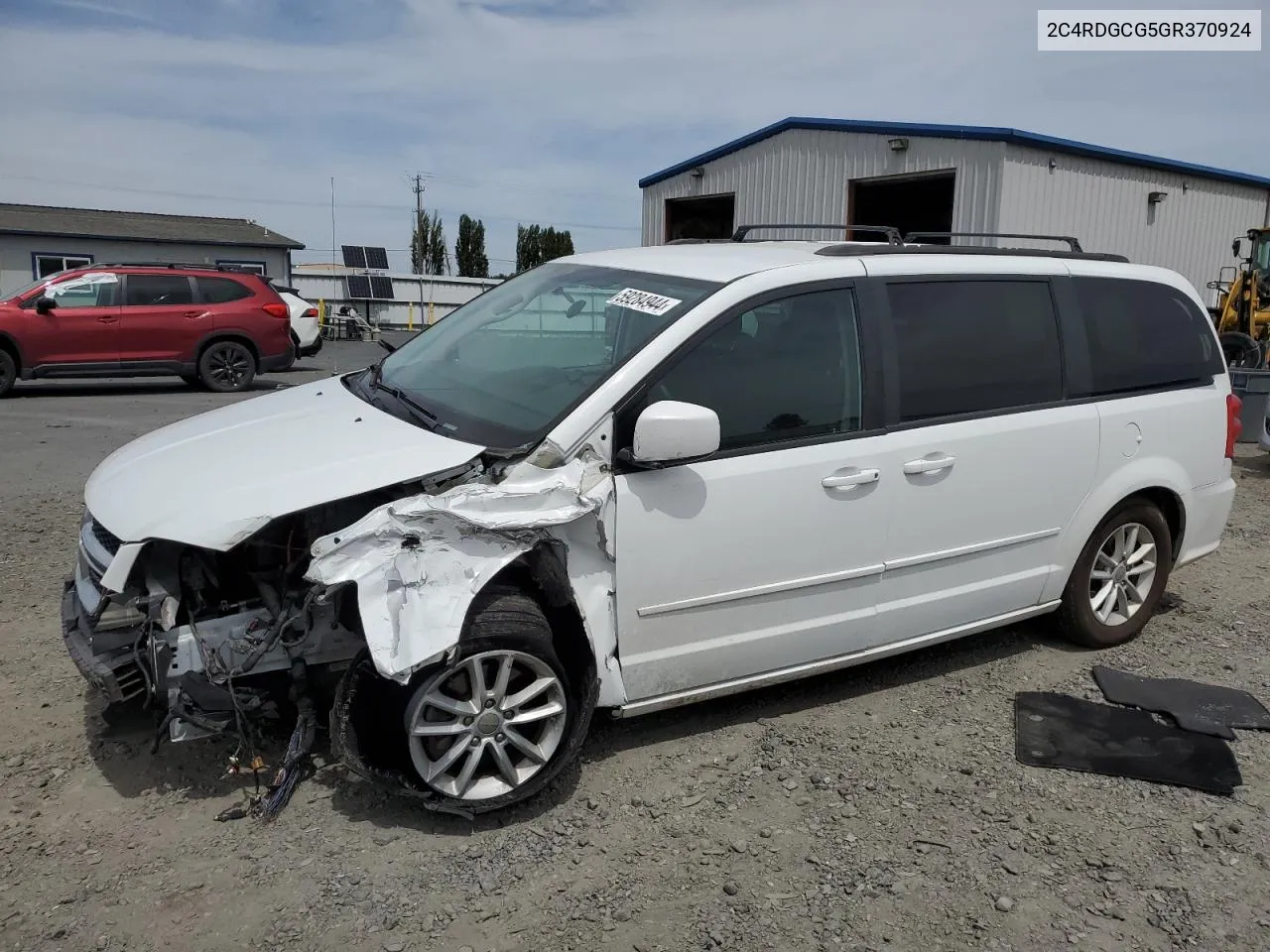 2016 Dodge Grand Caravan Sxt VIN: 2C4RDGCG5GR370924 Lot: 59284944