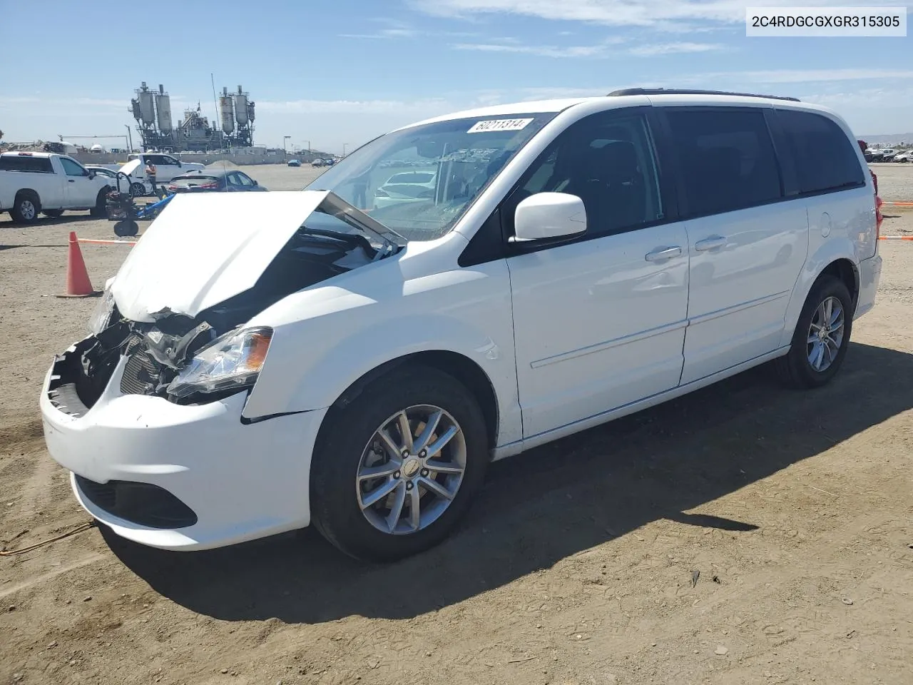 2016 Dodge Grand Caravan Sxt VIN: 2C4RDGCGXGR315305 Lot: 60211314