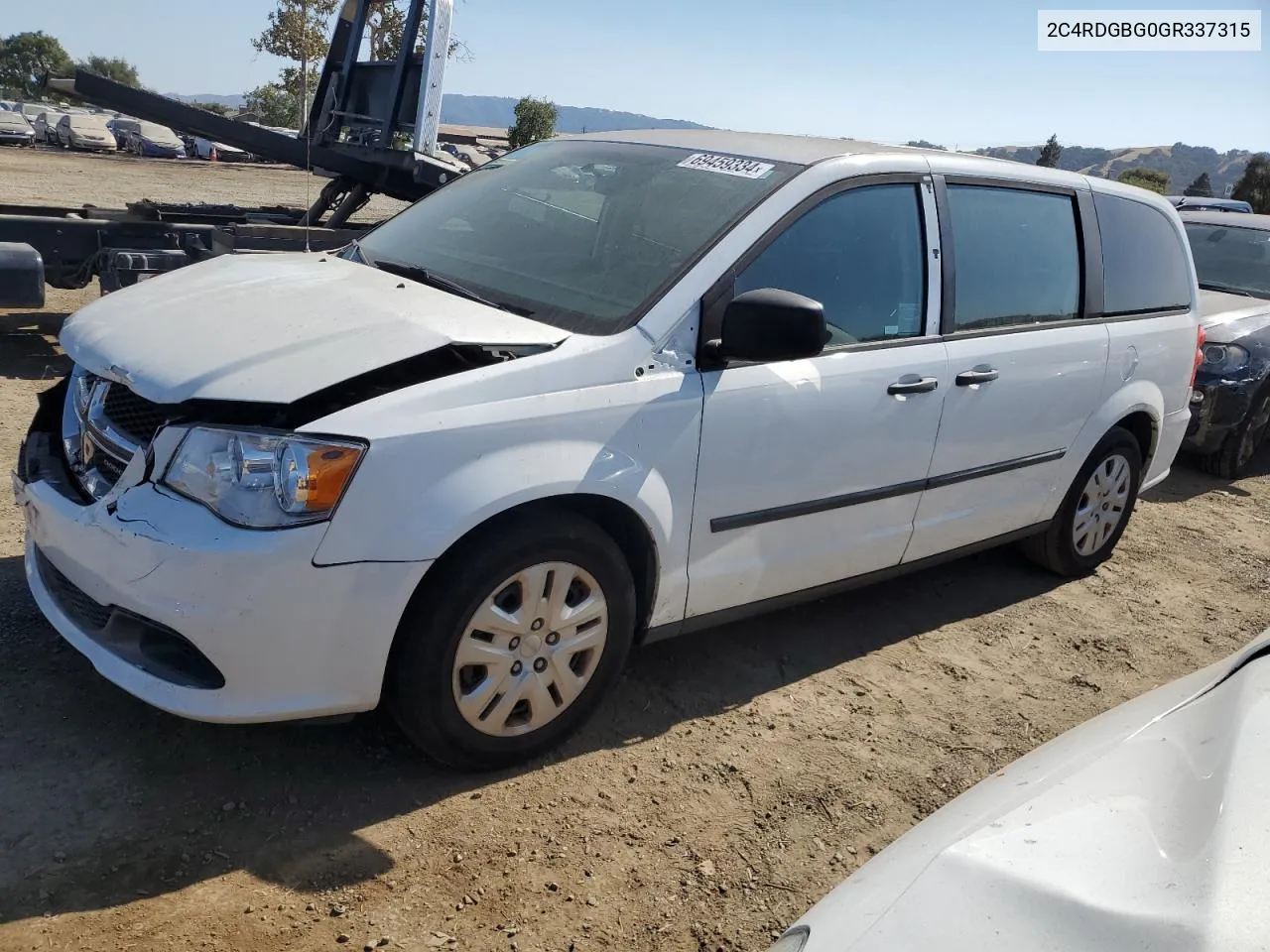 2016 Dodge Grand Caravan Se VIN: 2C4RDGBG0GR337315 Lot: 69459334