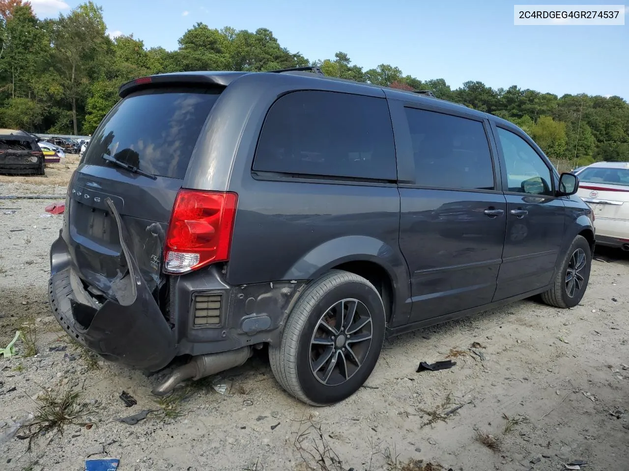 2016 Dodge Grand Caravan R/T VIN: 2C4RDGEG4GR274537 Lot: 70955004