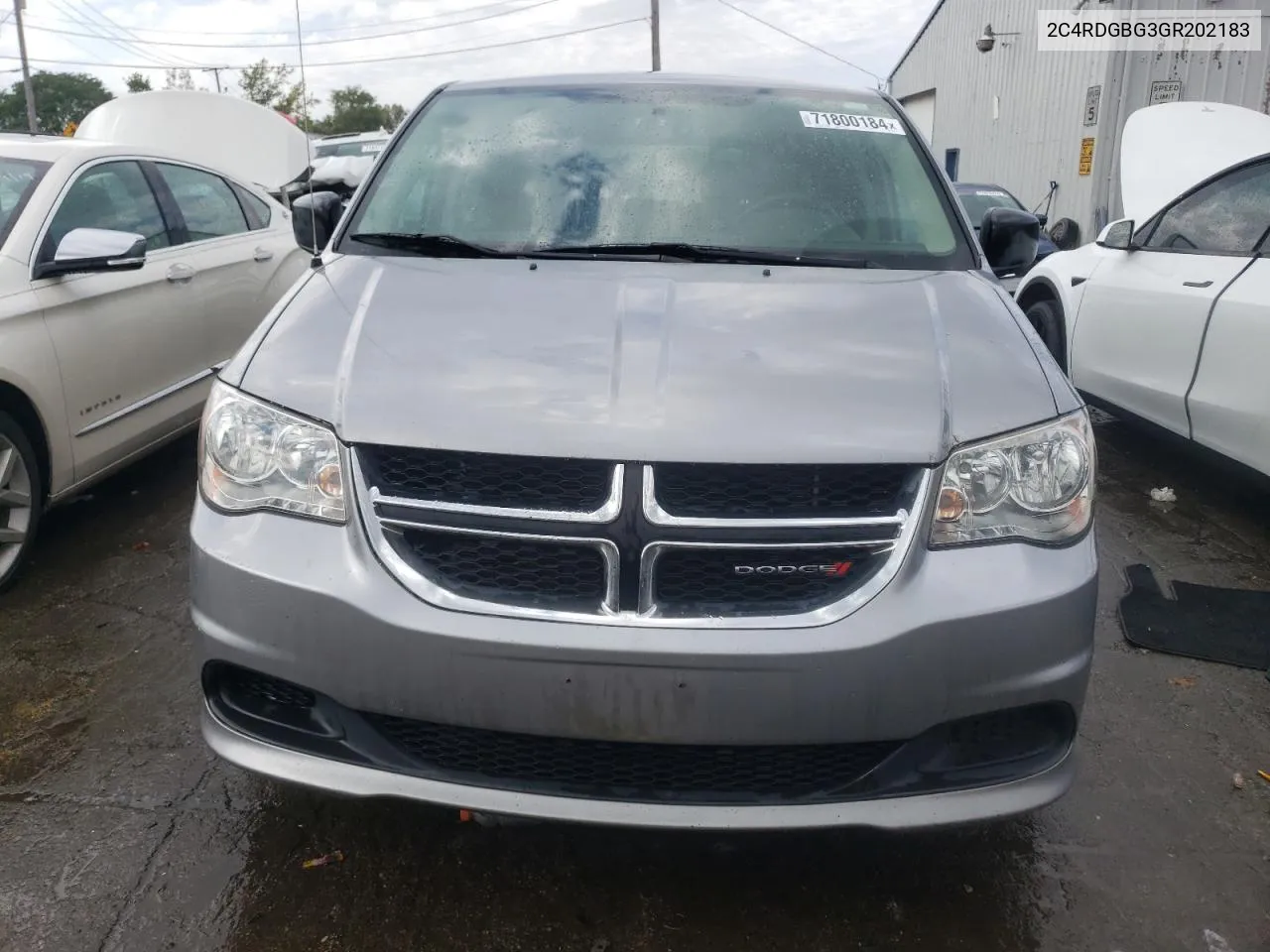 2016 Dodge Grand Caravan Se VIN: 2C4RDGBG3GR202183 Lot: 71800184