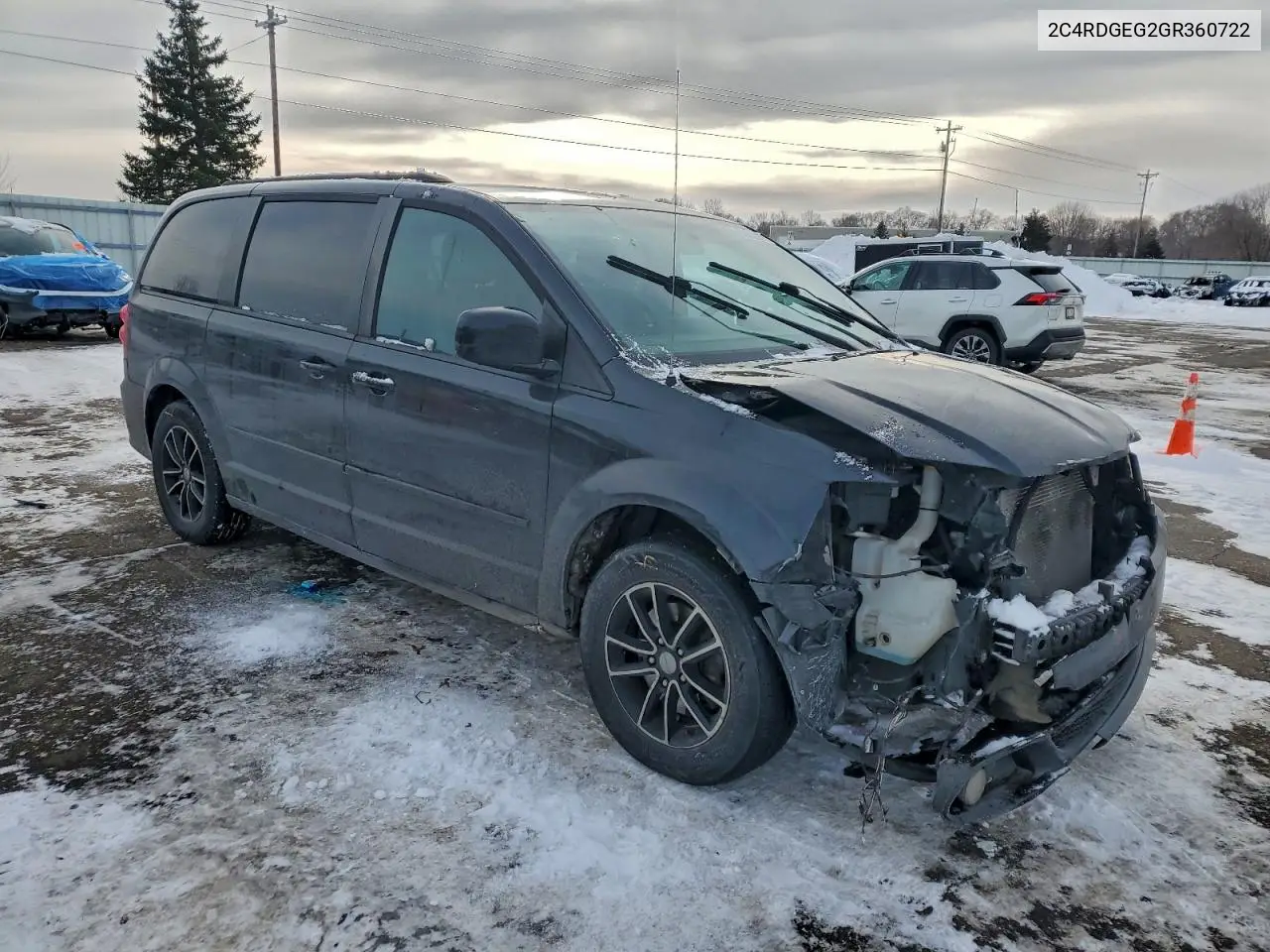 2C4RDGEG2GR360722 2016 Dodge Grand Caravan R/T