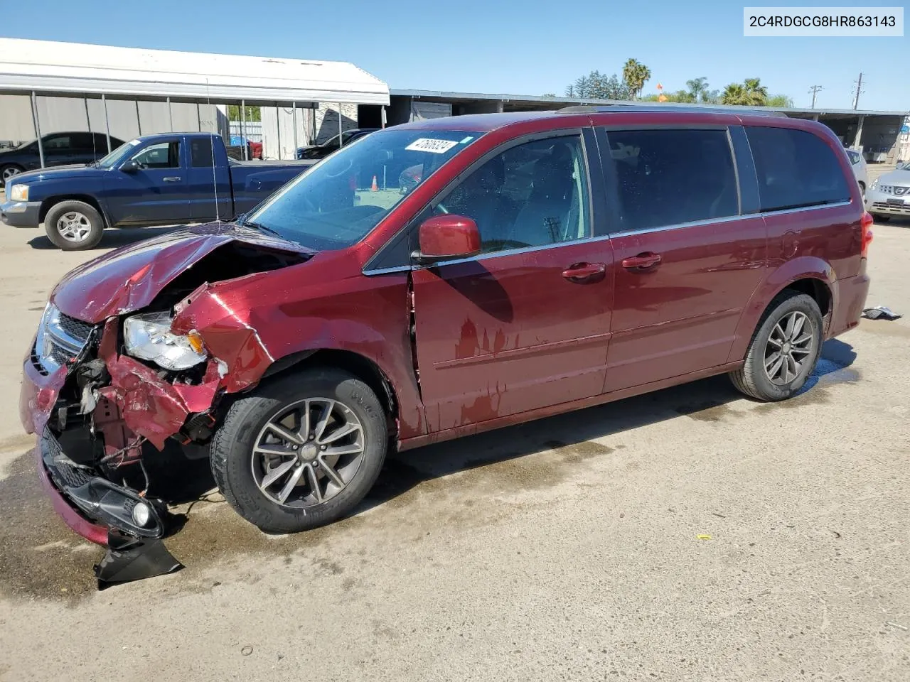 2C4RDGCG8HR863143 2017 Dodge Grand Caravan Sxt