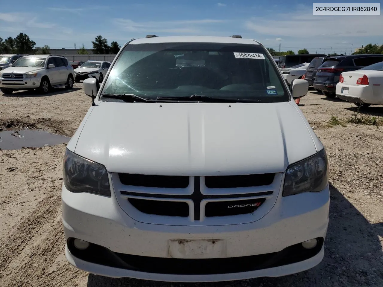 2017 Dodge Grand Caravan Gt VIN: 2C4RDGEG7HR862840 Lot: 48825414