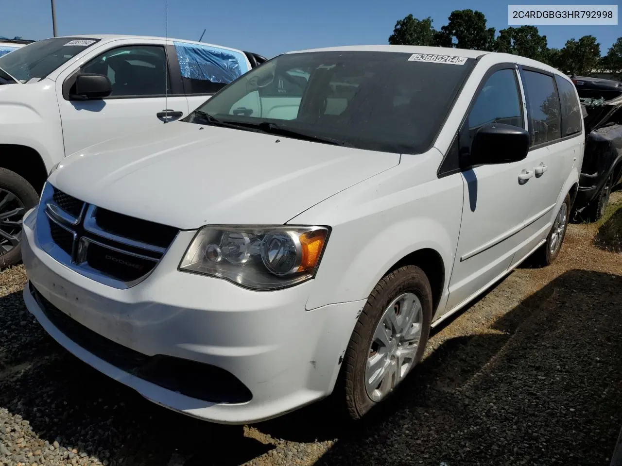 2C4RDGBG3HR792998 2017 Dodge Grand Caravan Se