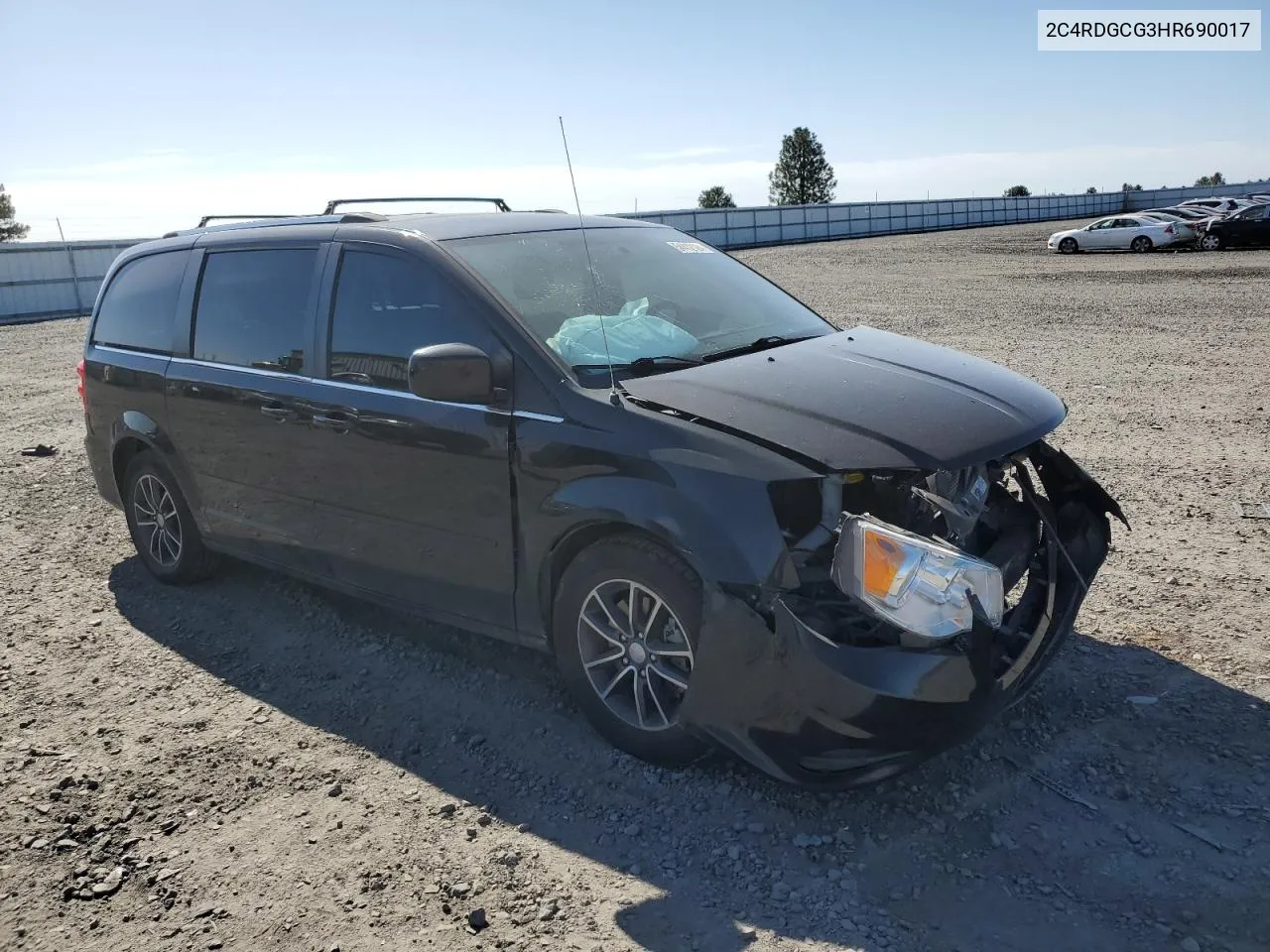 2017 Dodge Grand Caravan Sxt VIN: 2C4RDGCG3HR690017 Lot: 54412124