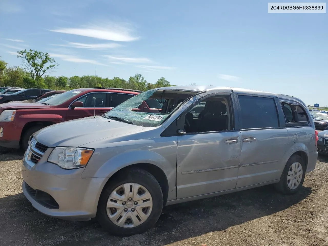 2017 Dodge Grand Caravan Se VIN: 2C4RDGBG6HR838839 Lot: 54591594