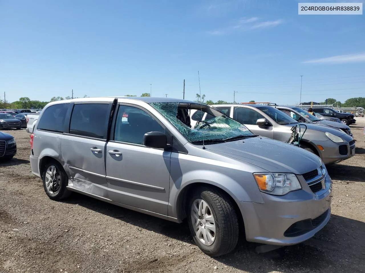 2017 Dodge Grand Caravan Se VIN: 2C4RDGBG6HR838839 Lot: 54591594