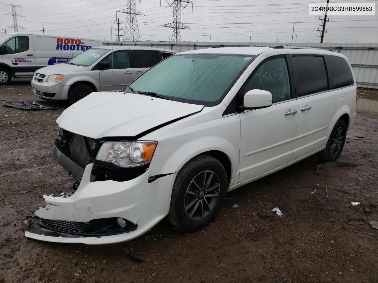 2017 Dodge Grand Caravan Sxt VIN: 2C4RDGCG3HR599863 Lot: 54676434