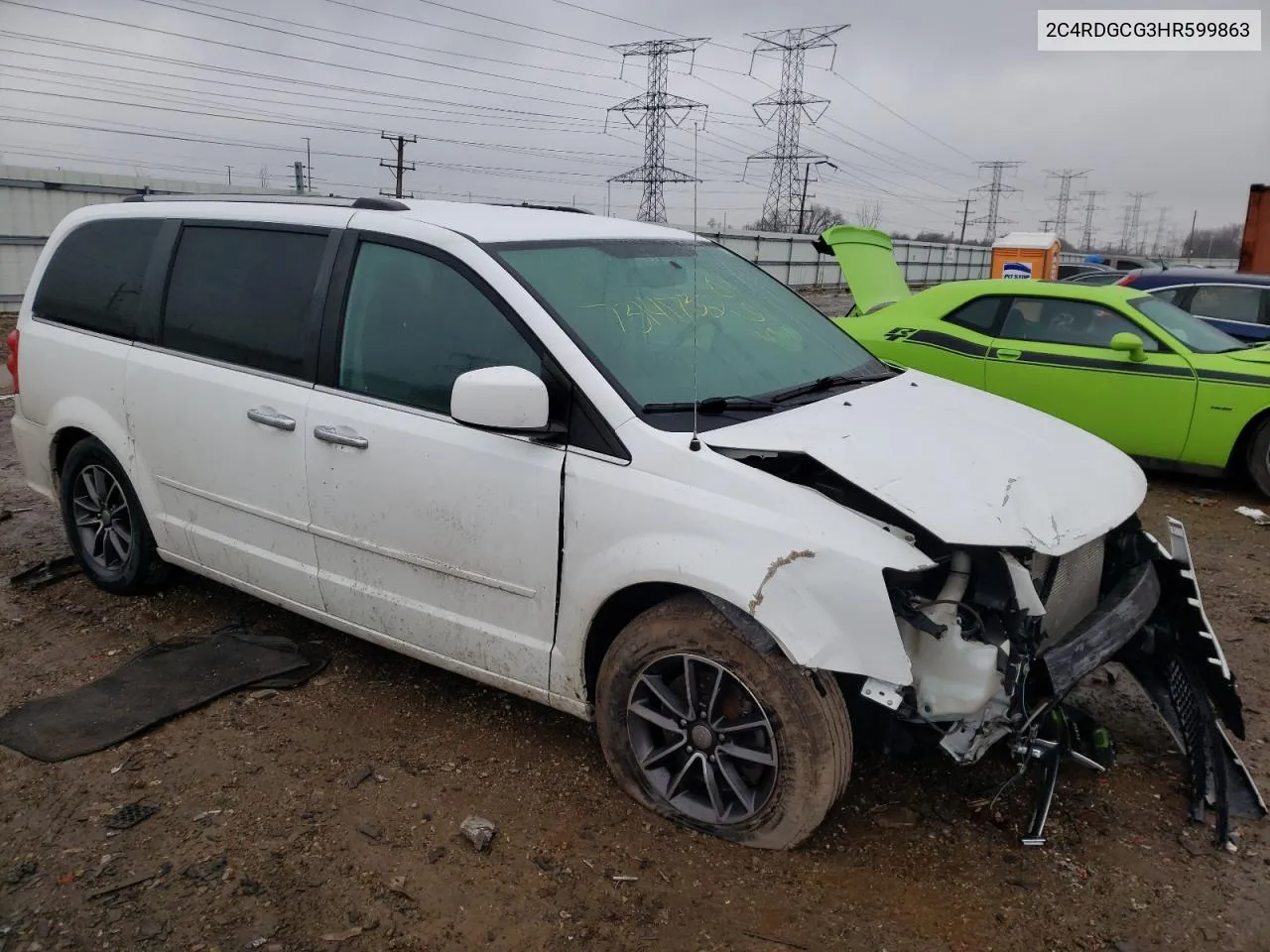 2C4RDGCG3HR599863 2017 Dodge Grand Caravan Sxt