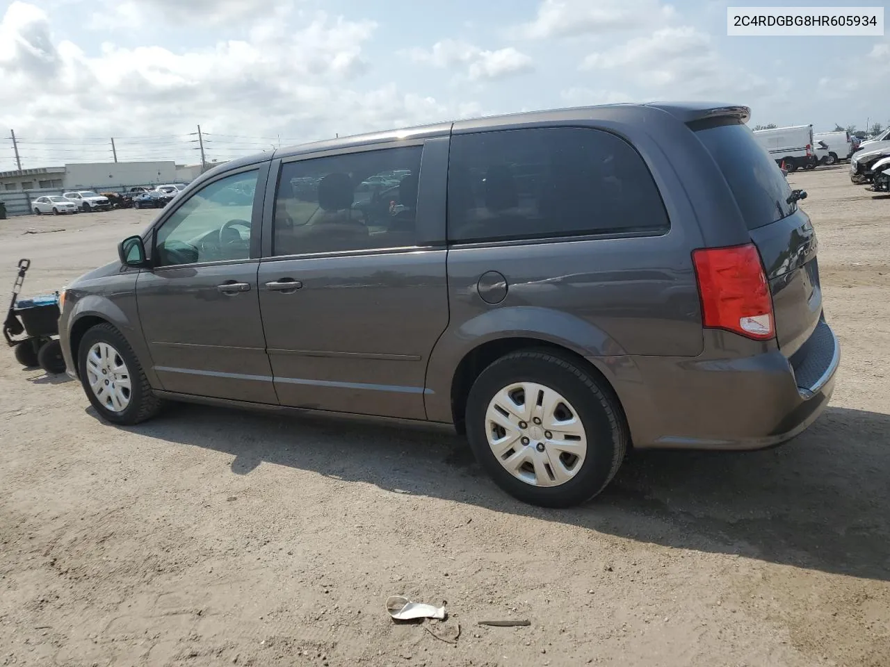 2017 Dodge Grand Caravan Se VIN: 2C4RDGBG8HR605934 Lot: 55084064