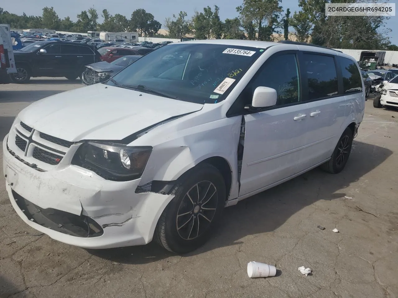 2017 Dodge Grand Caravan Gt VIN: 2C4RDGEG6HR694205 Lot: 68135764