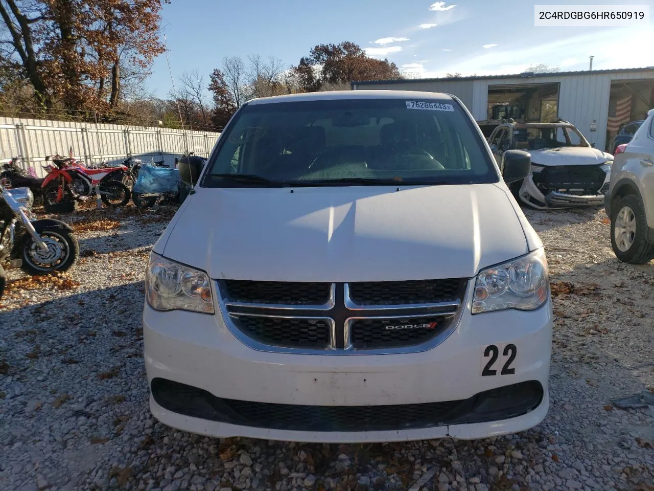 2017 Dodge Grand Caravan Se VIN: 2C4RDGBG6HR650919 Lot: 76285443