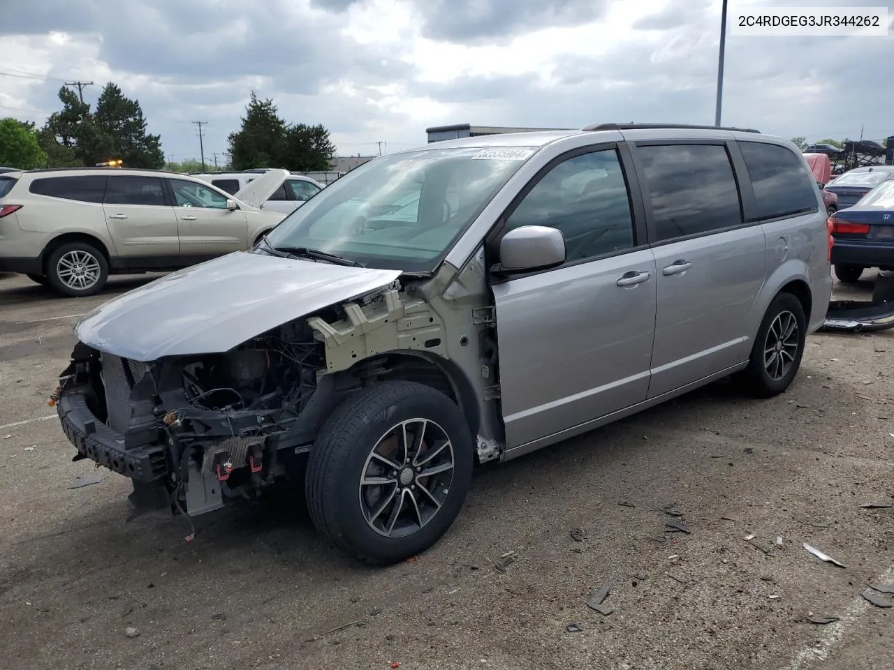 2018 Dodge Grand Caravan Gt VIN: 2C4RDGEG3JR344262 Lot: 52535964