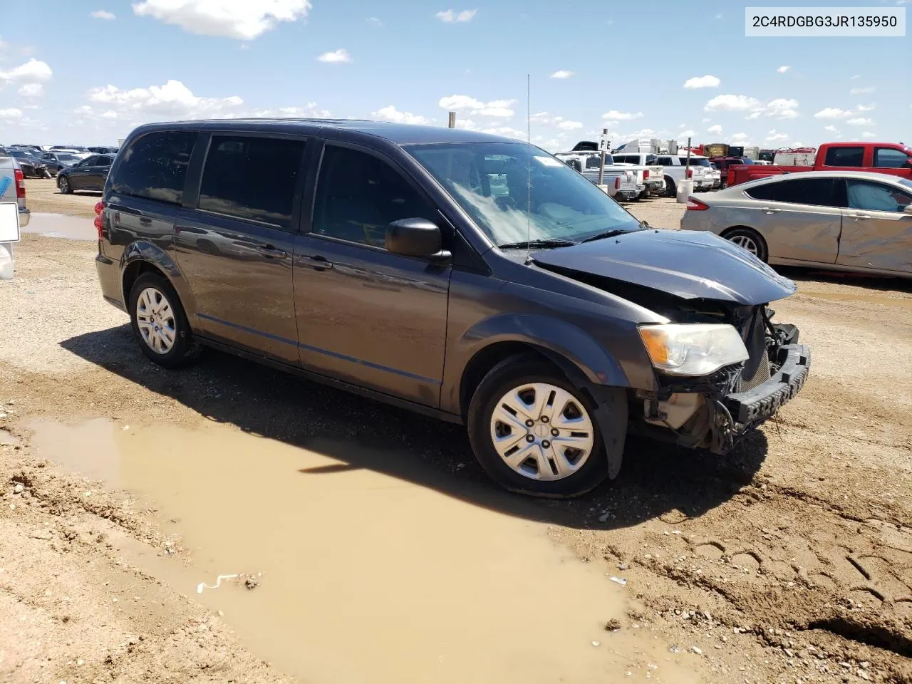 2018 Dodge Grand Caravan Se VIN: 2C4RDGBG3JR135950 Lot: 54736184