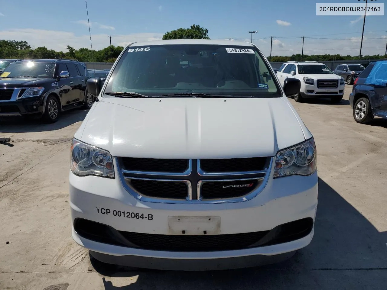 2018 Dodge Grand Caravan Se VIN: 2C4RDGBG0JR347463 Lot: 54972934