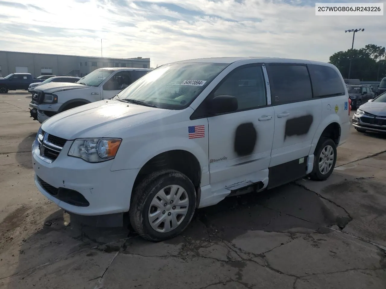 2018 Dodge Grand Caravan Se VIN: 2C7WDGBG6JR243226 Lot: 54973594