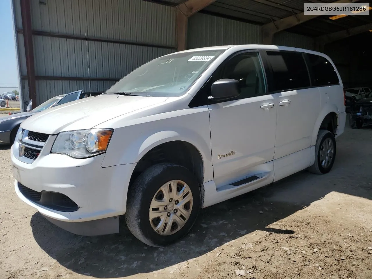 2018 Dodge Grand Caravan Se VIN: 2C4RDGBG6JR181286 Lot: 55228994