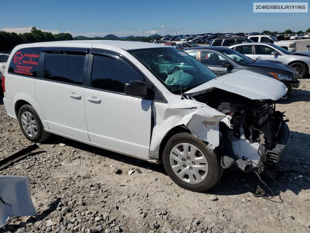 2018 Dodge Grand Caravan Se VIN: 2C4RDGBGXJR191965 Lot: 58355294