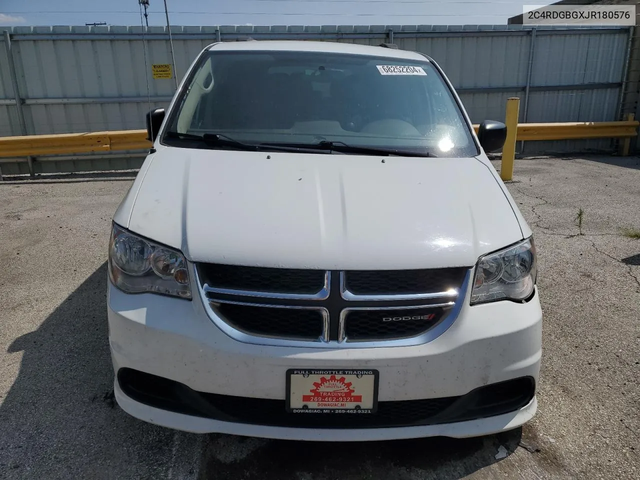 2018 Dodge Grand Caravan Se VIN: 2C4RDGBGXJR180576 Lot: 68252204