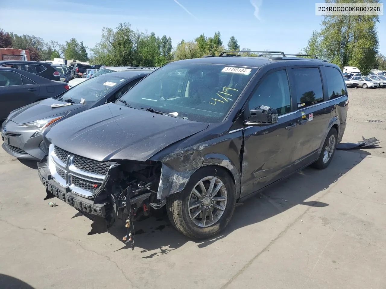 2019 Dodge Grand Caravan Sxt VIN: 2C4RDGCG0KR807298 Lot: 51486184