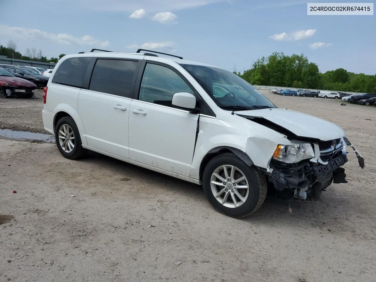 2019 Dodge Grand Caravan Sxt VIN: 2C4RDGCG2KR674415 Lot: 54618944