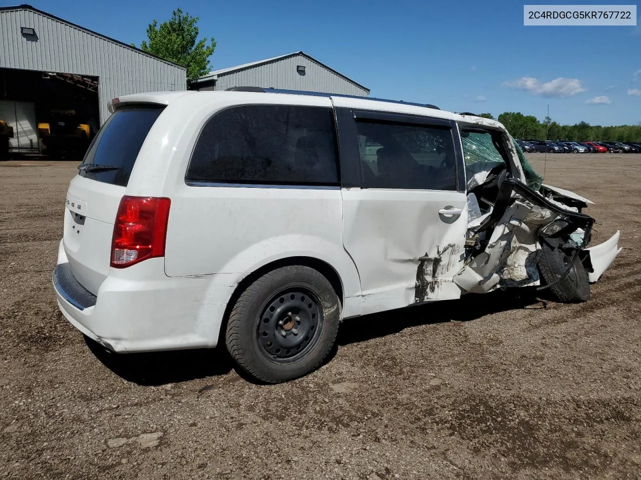 2019 Dodge Grand Caravan Sxt VIN: 2C4RDGCG5KR767722 Lot: 54784914